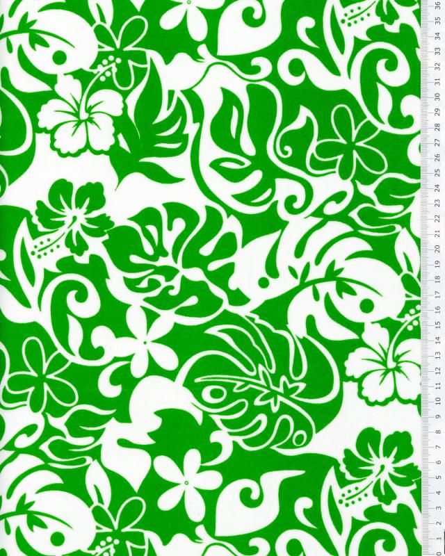Polynesian fabric ORI Green - Tissushop